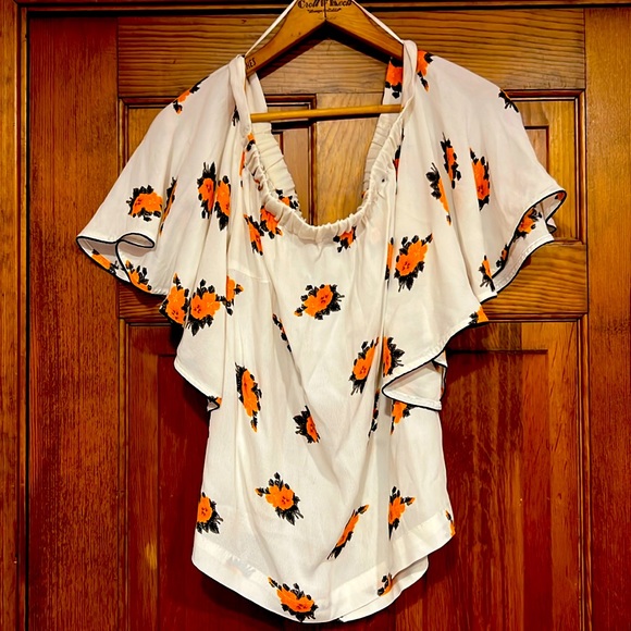 Ganni Tops - Ganni floral off-the-shoulder top